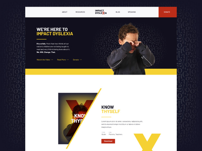 Impact Dyslexia Homepage black brand branding disability dyslexia hero homepage marketing website yellow