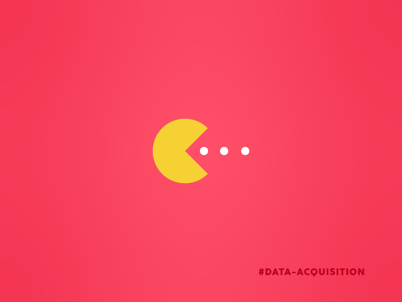 Data Acquisition funny pie graph pie chart chart icon visual pun pun dots red yellow pac man pac-man acquisition data