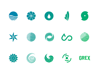 Logo Explorations blue branding earth energy explorations globe gradient green hurricane icon logo logomark natural pattern round turbine water wave wind windmill