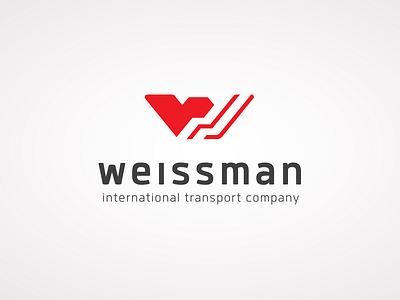 Weissman International Transport highway logistics logo red road spedition transport truck w