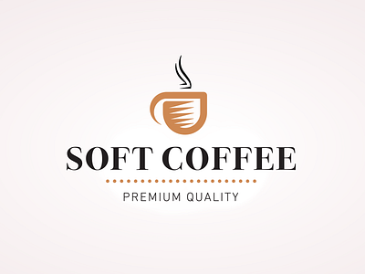 Soft Coffee Logo beans coffee cup drinks icon shape symbol