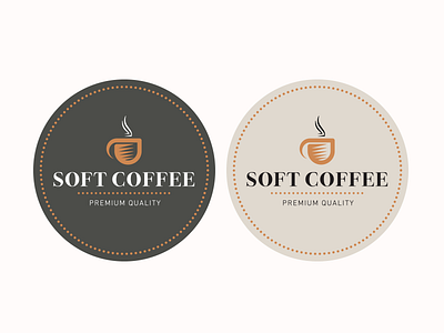 Soft Coffee labels beans coffee cup drinks icon label shape symbol