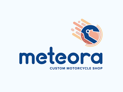 Meteora Logo artwork custom helmet logo meteor motorcycle space speed