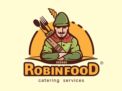 Robin Food Logo artwork catering cheese food illustration logo restaurant robinhood