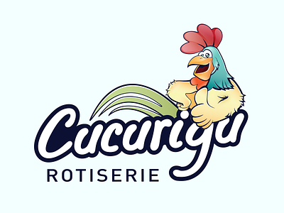 Cucurigu Logo agriculture chicken farm farming fastfood poultry rooster rotisserie