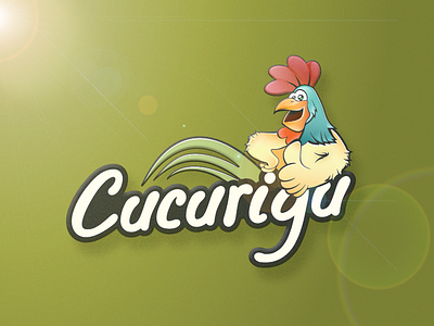 Cucurigu Logo Render chicken farm farming fastfood poultry rooster rotisserie