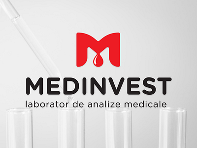 Medinvest Logo blood drop laboratory logo medical test