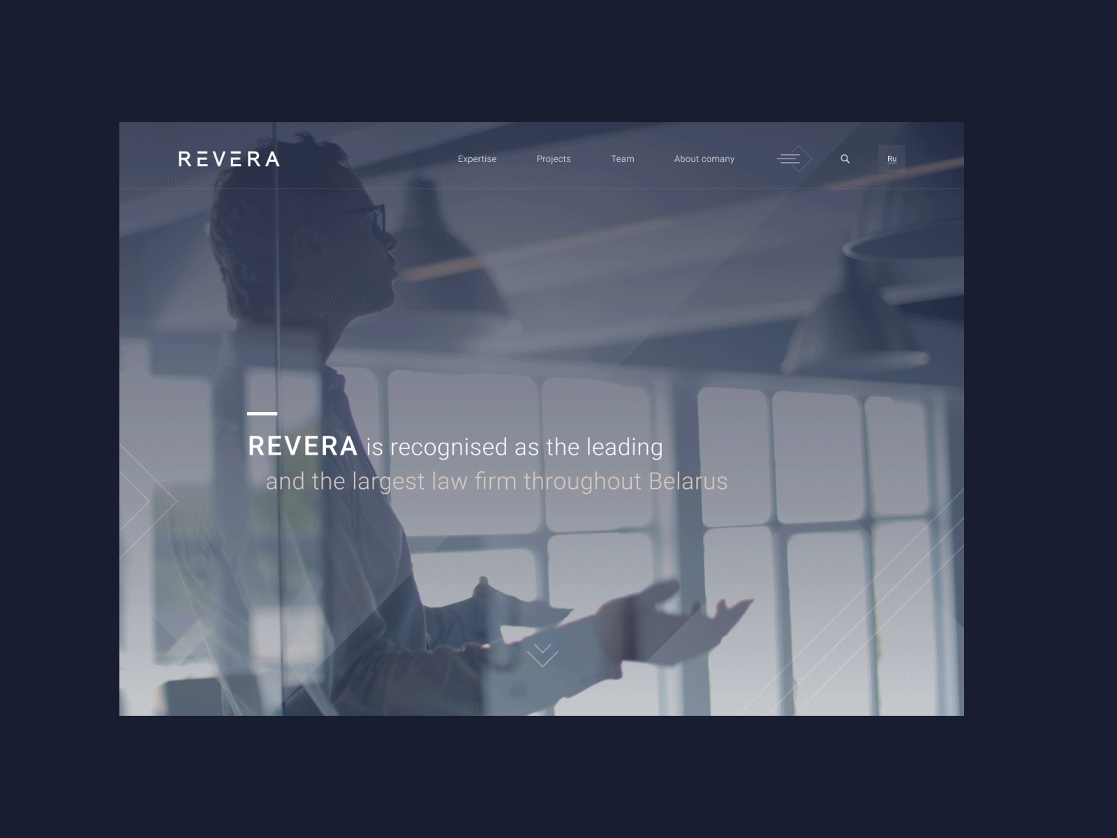 REVERA law firm website blue clean consulting corporate grid icons interface law law firm lawyer minimalistic navigation product design team typography ui ux web design website white