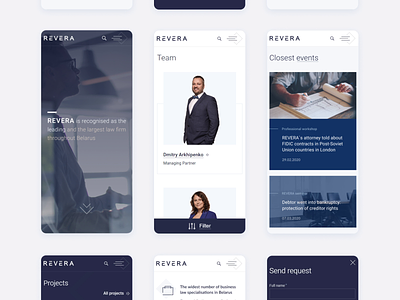 REVERA law firm website animation blue clean consulting corporate icons law law firm lawyer mobile mobile ui product design responsive team ui ux web design website