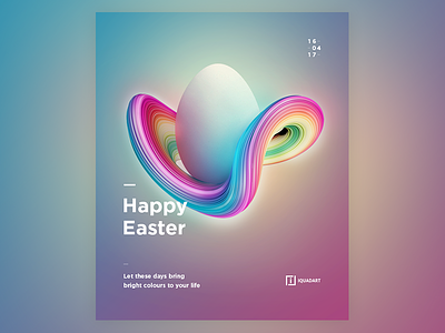 Happy Easter 3d celebration colors congratulation easter egg poster