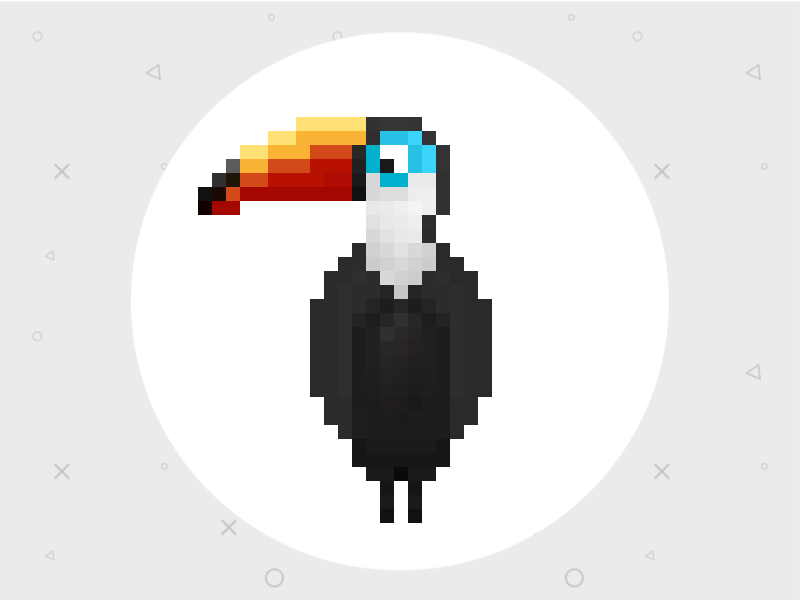 Toucan animation bird blog character company it it company mascot pixel pixel art rotation toucan