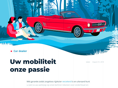 Peerlings cabriolet car concept corporate couple dealer ford forest girl graphics illustration interface landing man mustang red tree ui ux