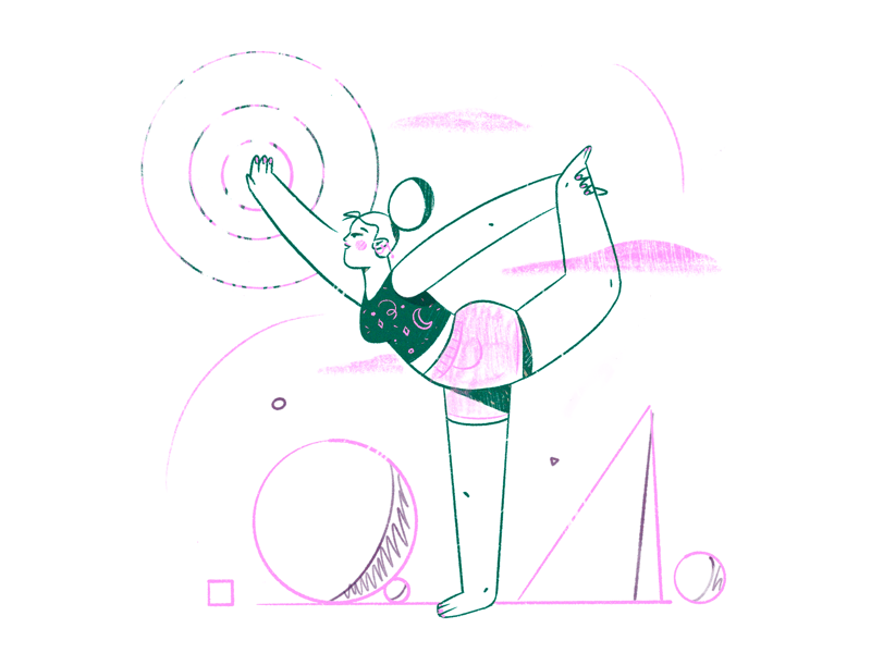 Spread positivity ♀️ characterdesign creativity geometry positivity procreate simplicity sports yoga