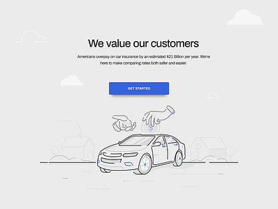 Value car character city drawing flat flowers hands house icon illustration insurance landing page money nature texture town trees ui ux vector