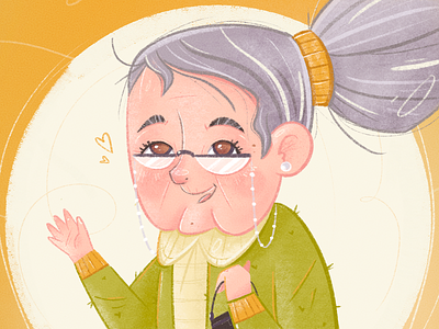Friendly Granny advertising caricature character character design clothing friendly grandma grandmother granny hair illustration medicare neighbour old lady person portrait procreate sweater texture woman
