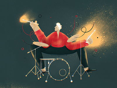 🔥 Ignite 🔥 band character character design concert drawing drummer drums fire flat hobby ignite illustration music musician passion perform performance procreate spark vector
