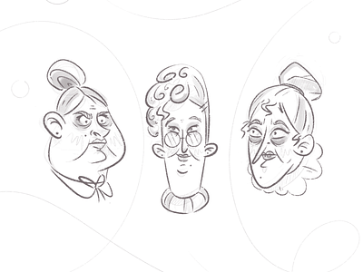 Memorable Ladies cartoon character character design chubby drawing elderly expression face facial expressions funny grandma head illustration lady lineart lines simple sketch sketching woman