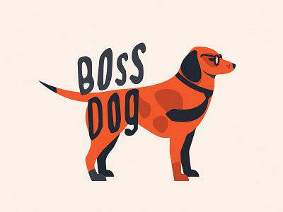 Boss Dog dog formal illustration logo type typography vector