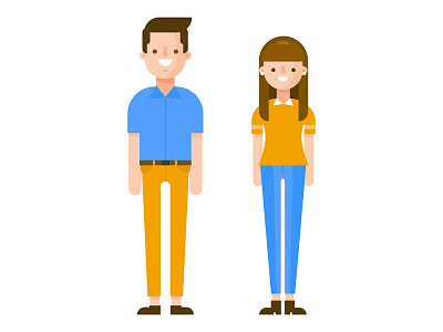 Couple character couple flat man people simple vector woman