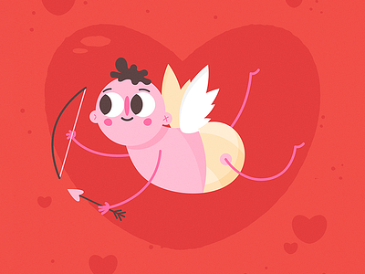 Love angel arrow bow character cupid flying heart illustration love valentine valentines day vector