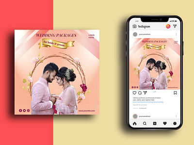 Social Media Post Template ads advert advertisement banner banner design clean couple couple set design exclusive gift instagram instagram post marketing married couple media party psd social media wedding