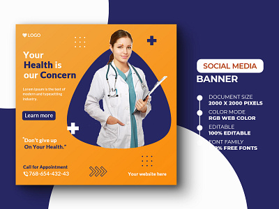 Medical social media post template