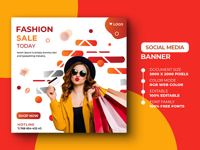 Fashion social media post template ads advert advertisement advertising banner design discount eye catching fashion instagram instagram post marketing media poster psd sale shopping social media social media post template