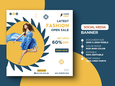 Fashion social media post template ads advert advertise advertisement banner discount fashion fashion banner instagram instagram post marketing media offer psd sale shop social media social media post template