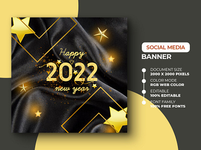 New year social media post template ads advert advertisement advertising banner design greetings instagram instagram post marketing media new year new year banner new year gift psd social media social media post template