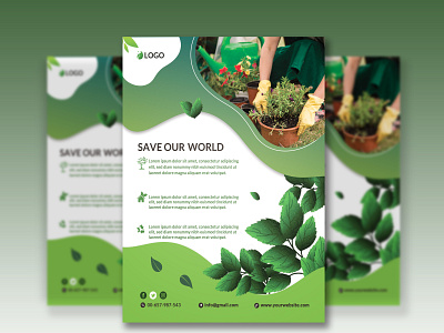 Nature flyer design template banner design environment environment flyer flyer green green world marketing natural natural environment nature nature flyer poster psd save world template