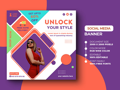 Fashion social media post template