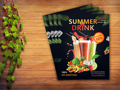 Drinks poster design advertisement banner drinks drinks banner drinks poster flyer juice marketing modern poster psd summer summer drinks template