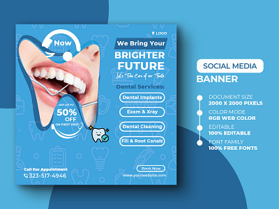 Dental social media post template