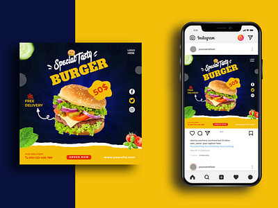 Food social media post template