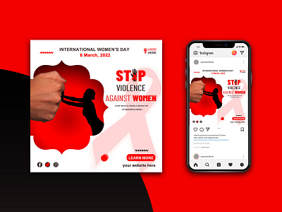 International Women's Day social media post 8th march ads advert advertisement advertising design feminism instagram instagram post international womens day marketing media psd social media template women empowerment women violence