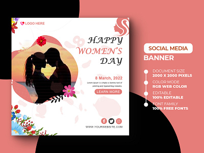 International Women's Day social media post 8th march ads advert advertisement design empowerment feminism feminist international womens day marketing media psd social media template women womens day