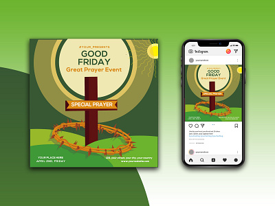 Good Friday social / Instagram post template ads advert advertisement advertising celebrate celebrating design event friday good friday holy holy event instagram post marketing media psd social media template