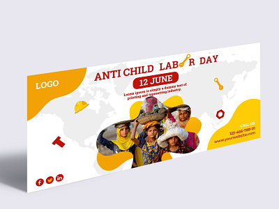 Anti Child Labor Day Facebook Cover Design