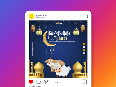 Eid-Ul-Adha and Eid Mubarak Social Media Post ads advert advertisement advertising celebrate celebration design eid mubarak eid ul adha festival islam marketing media muslim occasion psd social media template