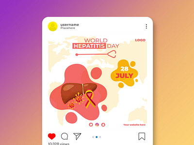 World Hepataitis Day Social Media Post Template
