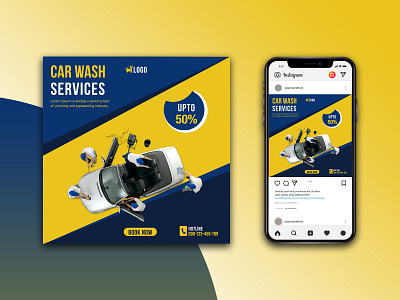 Car Wash Services For Social Media Post ads advert advertisement advertising ai automobile banner car wash car wash service design flyer marketing media poster social media template vehicle