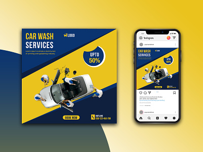 Car Wash Services For Social Media Post ads advert advertisement advertising ai automobile banner car wash car wash service design flyer marketing media poster social media template vehicle