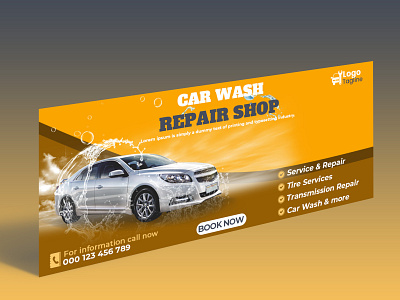 Car Wash & Repairing Service For Facebook Cover Template advert advertisement automobile banner car service centre car wash design flyer marketing media poster psd repair repair service service social media template vehicle