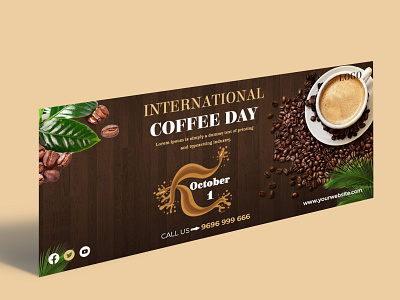 International Coffee Day For Facebook Cover Template ads advert advertisement coffee coffee day coffee shop design drink energy drink facebook facebook cover marketing media social media template web