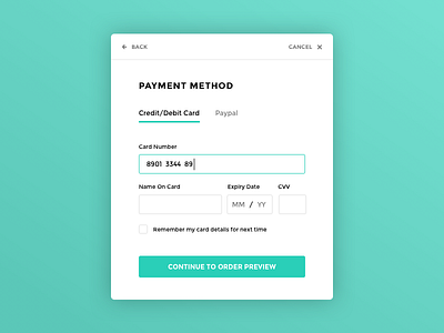 Daily UI #2 – Credit Card Checkout card checkout daily design digital interface payment ui ux