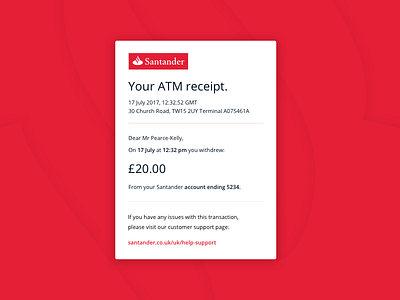 Daily UI #17 – Email Receipt