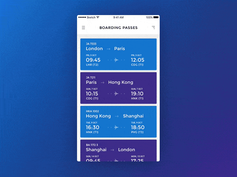 Boarding Pass UI app boarding pass design digital mobile principle sketch ui ux