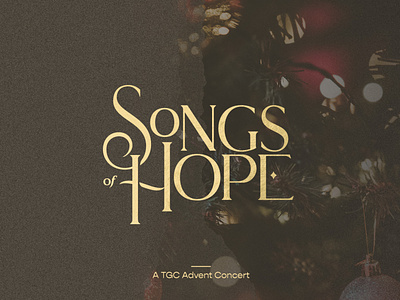 Songs of Hope: Advent Concert 2020 advent branding christian christmas church concert event gold gospel grain holiday live logo logotype music star type typography xmas
