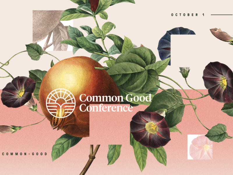 Common Good Conference - Illustrations christian common complete conference design floral flourish flourishing good grain illustration incomplete live logo made natural nature noise remote vintage