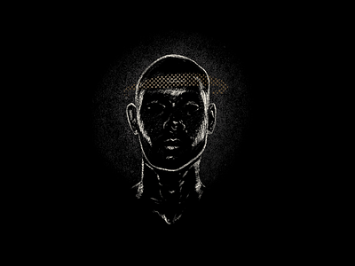 Dark art black chalk dark design grain halo illustration man procreate